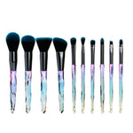 10pcs Crystal Makeup Brushes Powder Eyeshadow Colorful Beauty Cosmetic Brushes