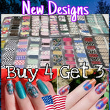 Color Nail Polish Strips BIG SALE BUY 4 GET 3 FREE Valentine Gifts Nail Stickers