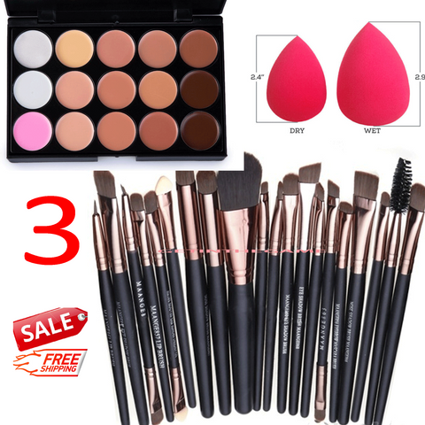 15 Colors Makeup Contour Face Cream Concealer Palette Professional + 20 BRUSH SP