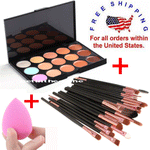 15 Colors Makeup Contour Face Cream Concealer Palette Professional + 20 BRUSH SP